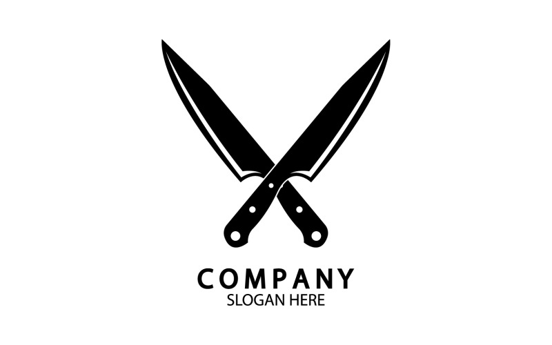 Kitchen knife symbol template logo vector version 29 Logo Template