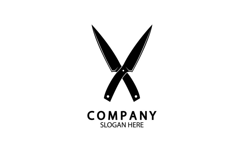 Kitchen knife symbol template logo vector version 2 Logo Template