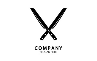 Kitchen knife symbol template logo vector version 32
