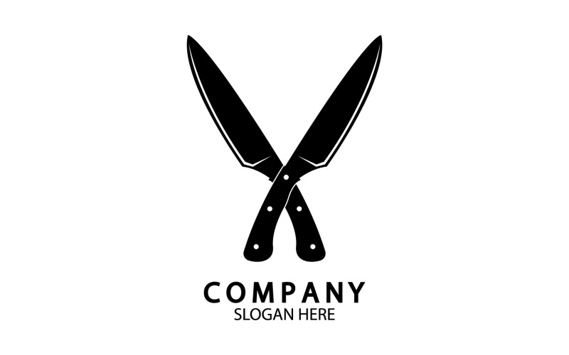 Kitchen knife symbol template logo vector version 35 Logo Template