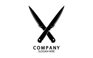 Kitchen knife symbol template logo vector version 36