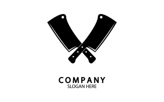 Kitchen knife symbol template logo vector version 39