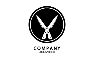 Kitchen knife symbol template logo vector version 47