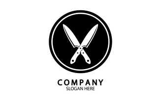 Kitchen knife symbol template logo vector version 54