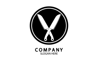 Kitchen knife symbol template logo vector version 58