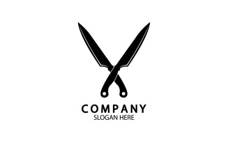 Kitchen knife symbol template logo vector version 6