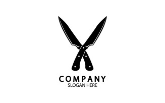 Kitchen knife symbol template logo vector version 7