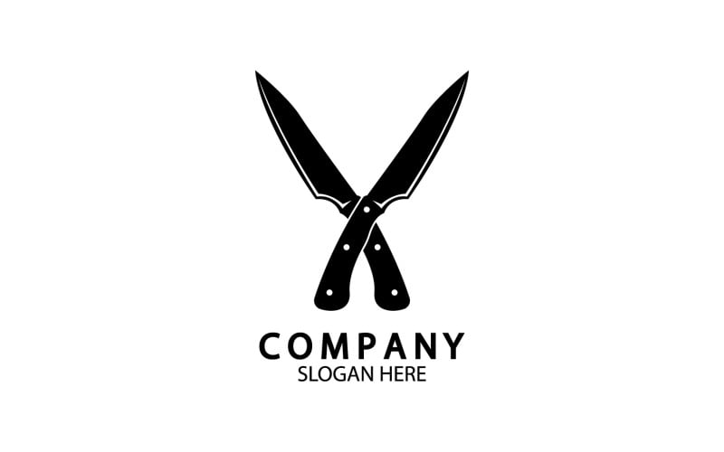 Kitchen knife symbol template logo vector version 7 Logo Template