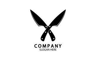 Kitchen knife symbol template logo vector version 8