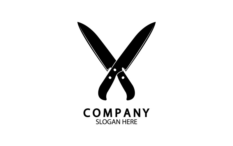 Kitchen knife symbol template logo vector version 9 Logo Template