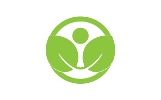 Green leaf eco tree icon logo version 12