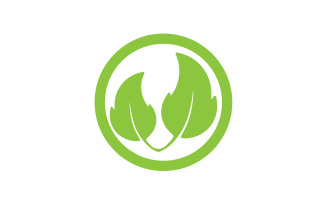 Green leaf eco tree icon logo version 13