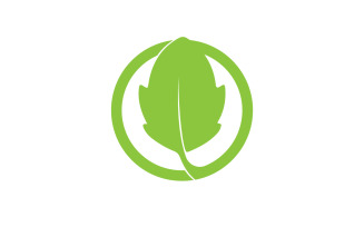 Green leaf eco tree icon logo version 15
