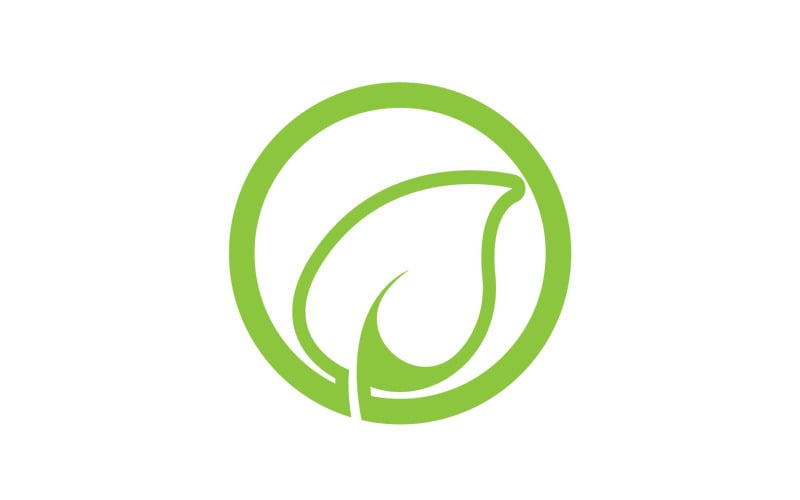 Green leaf eco tree icon logo version 17 Logo Template