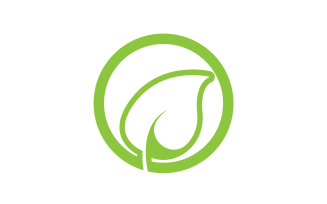 Green leaf eco tree icon logo version 17