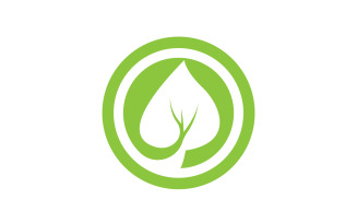 Green leaf eco tree icon logo version 19