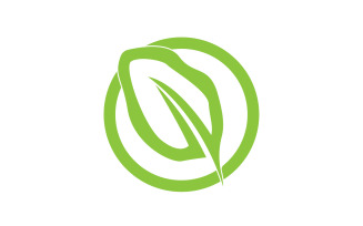 Green leaf eco tree icon logo version 22