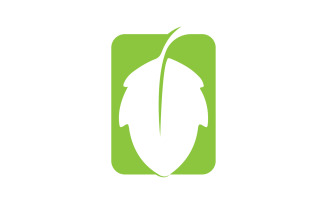 Green leaf eco tree icon logo version 4