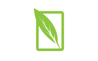 Green leaf eco tree icon logo version 5
