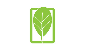 Green leaf eco tree icon logo version 6