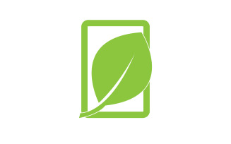 Green leaf eco tree icon logo version 7
