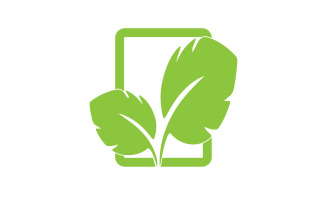 Green leaf eco tree icon logo version 8