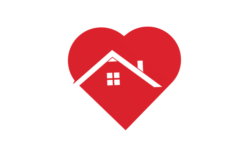 Love home sweet heart symbol logo version 10 Logo Template