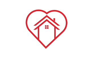 Love home sweet heart symbol logo version 11