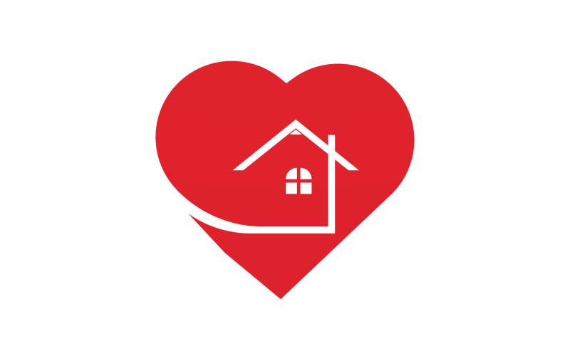 Love home sweet heart symbol logo version 12 Logo Template