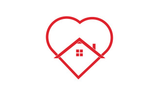 Love home sweet heart symbol logo version 13
