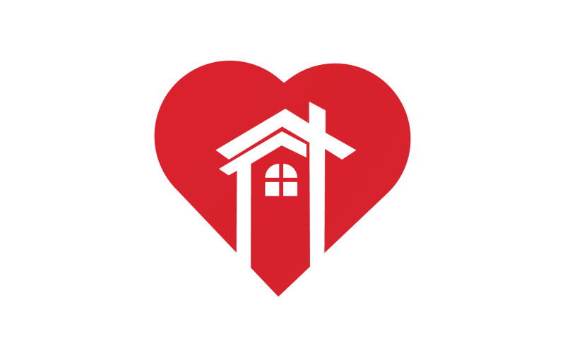 Love home sweet heart symbol logo version 15 Logo Template