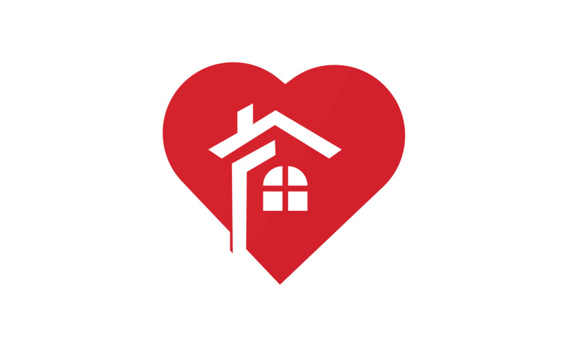 Love home sweet heart symbol logo version 16 Logo Template