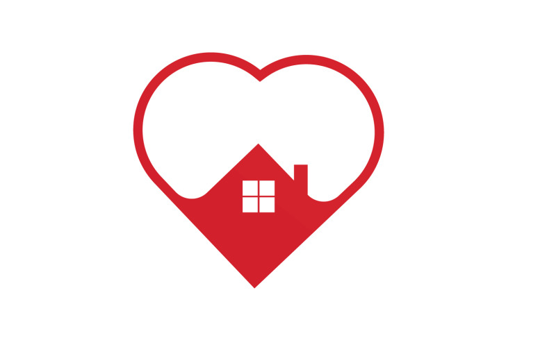 Love home sweet heart symbol logo version 17 Logo Template