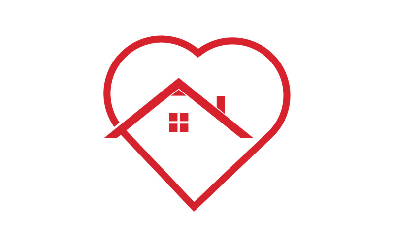 Love home sweet heart symbol logo version 18 Logo Template