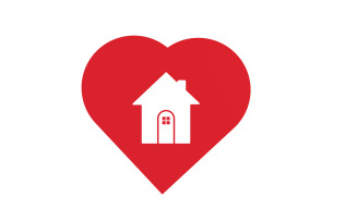 Love home sweet heart symbol logo version 1