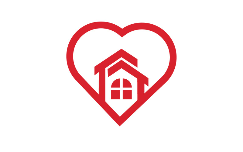 Love home sweet heart symbol logo version 21 Logo Template