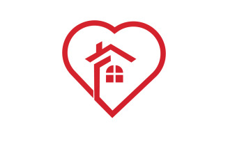 Love home sweet heart symbol logo version 23