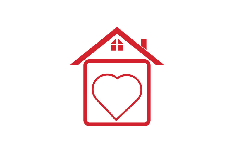 Love home sweet heart symbol logo version 28 Logo Template