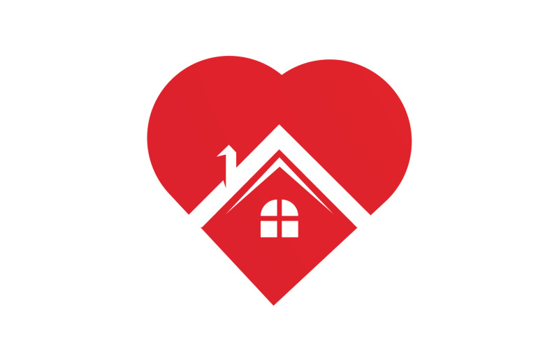 Love home sweet heart symbol logo version 2 Logo Template