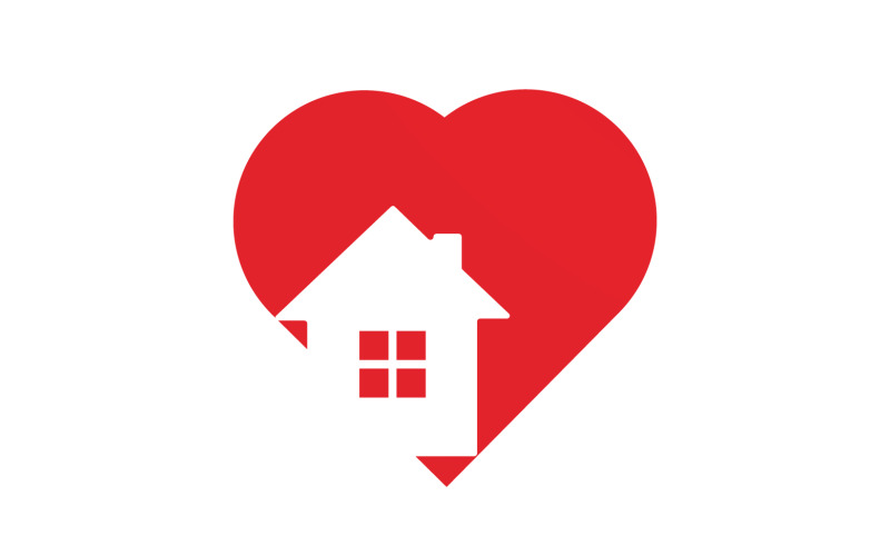 Love home sweet heart symbol logo version 3 Logo Template
