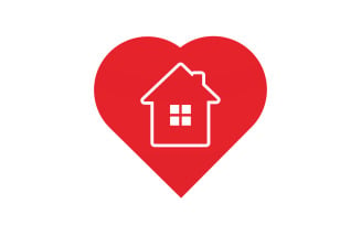 Love home sweet heart symbol logo version 4