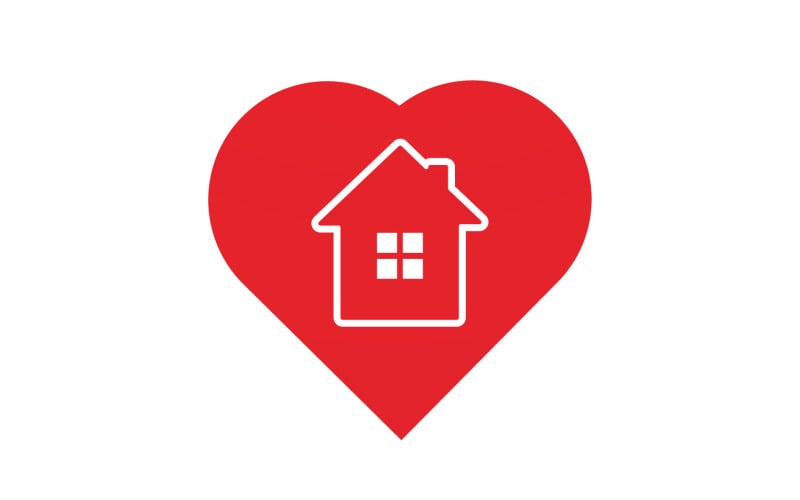 Love home sweet heart symbol logo version 4 Logo Template