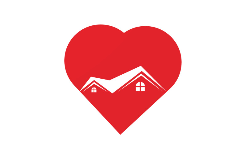 Love home sweet heart symbol logo version 5 Logo Template