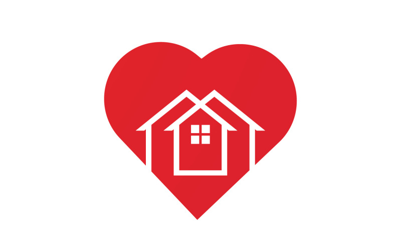 Love home sweet heart symbol logo version 6 Logo Template