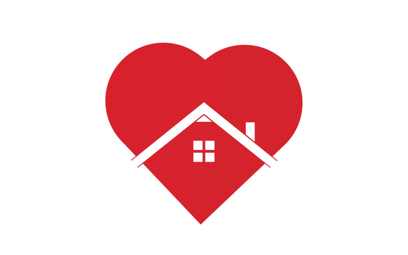 Love home sweet heart symbol logo version 8 Logo Template