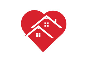 Love home sweet heart symbol logo version 9