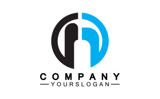 Letter N initial company name logo version 10