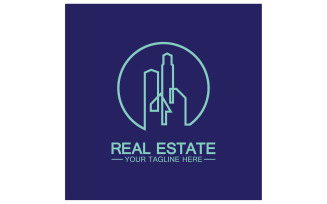Real estate building tower logo template version 6