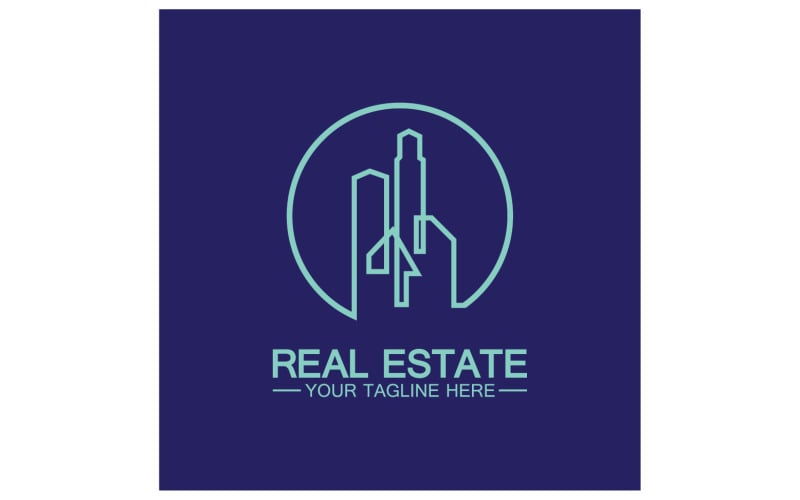 Real estate building tower logo template version 6 Logo Template