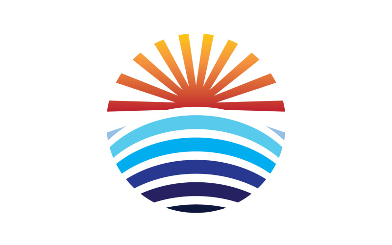 Sun and wave ocean logo template version 14 Logo Template